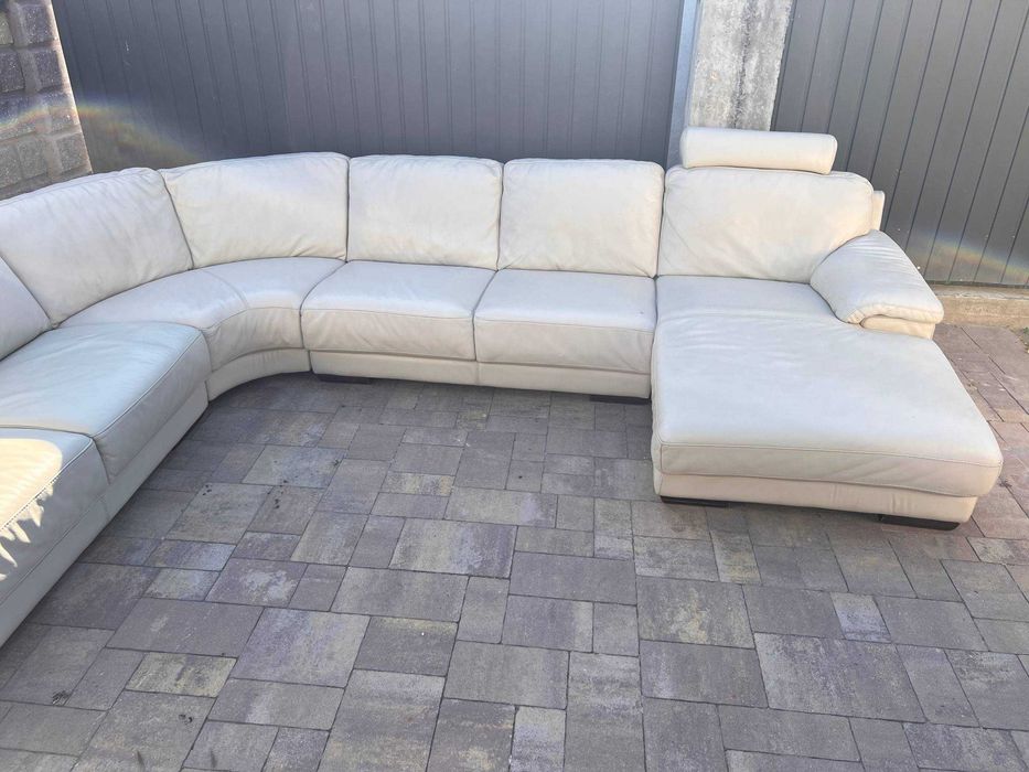 Шкіряний куток П-подібний , диван , Великий або довгий кожаний угол