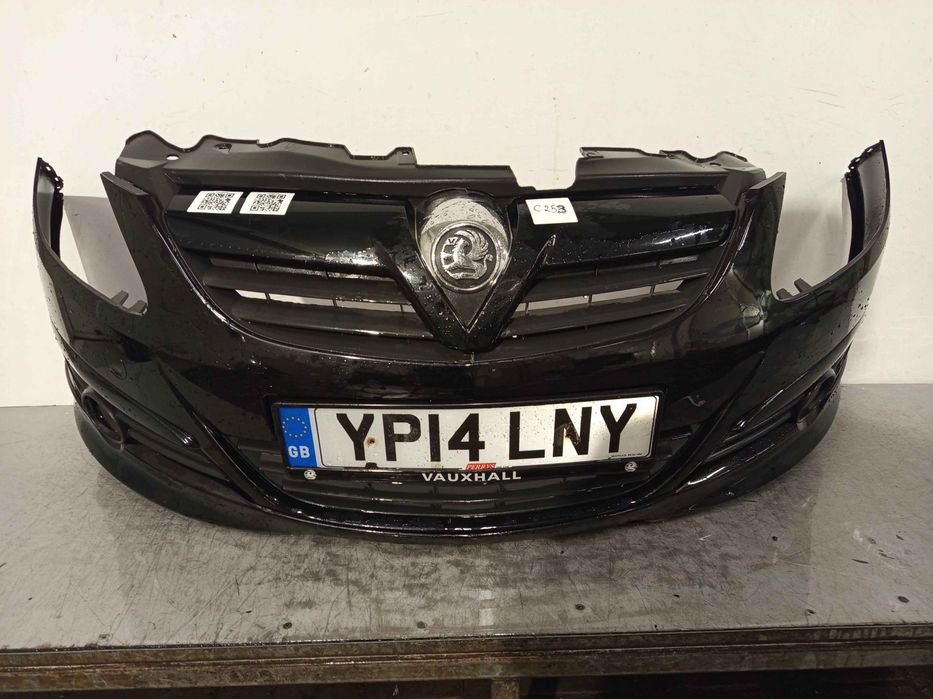 ^ ZDERZAK PRZÓD PRZEDNI OPEL CORSA D Z20R CZARNY HALOGENY DOKŁADKA !