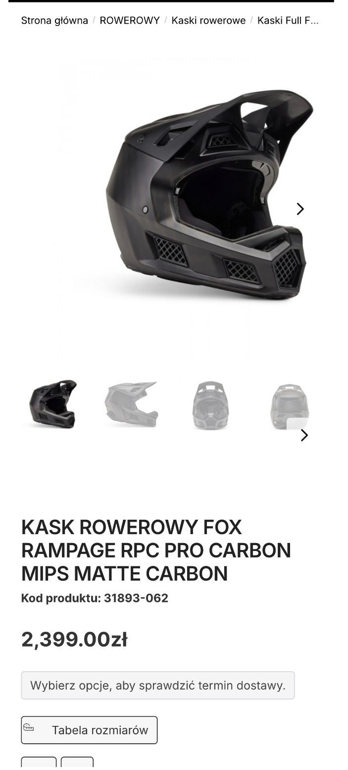 Kask Fox Rampage RPC Pro Carbon MIPS matte carbon