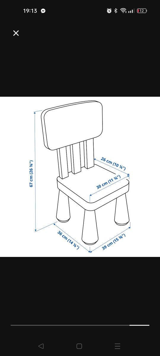 Zestaw dwóch krzeseł oraz prostokątnego stolika Ikea Mamut