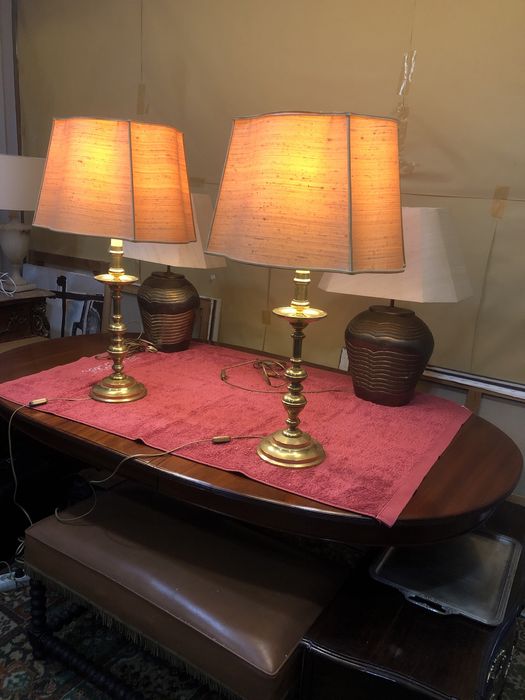 Par de toucheiros candeeiros