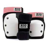 Rio Roller Triple Pack Proteções Patins ou Skate Preto Branco Rosa