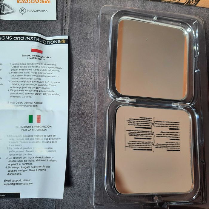Składane lusterko podróżne z Powiększeniem X 15 Akrylowe 8,4 cm