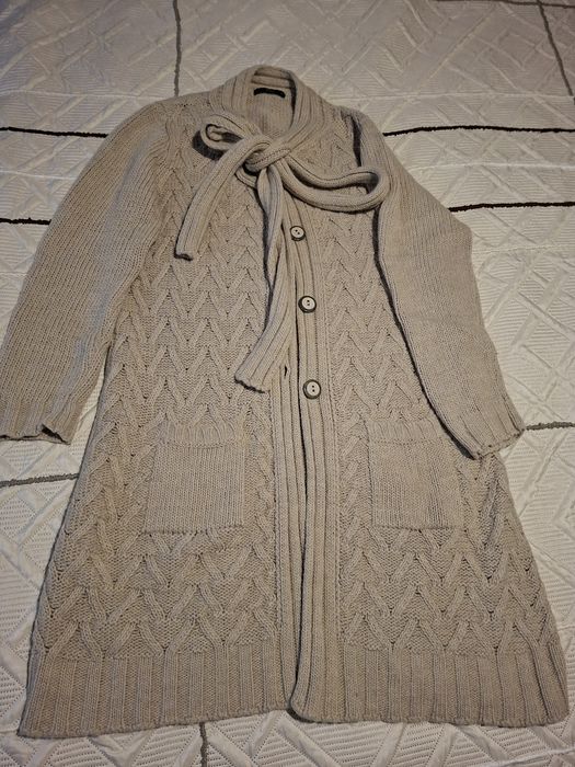 Casaco comprido de lã