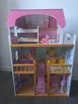 Duży drewniany domek dla lalek szer 60 cm wys 90 cm