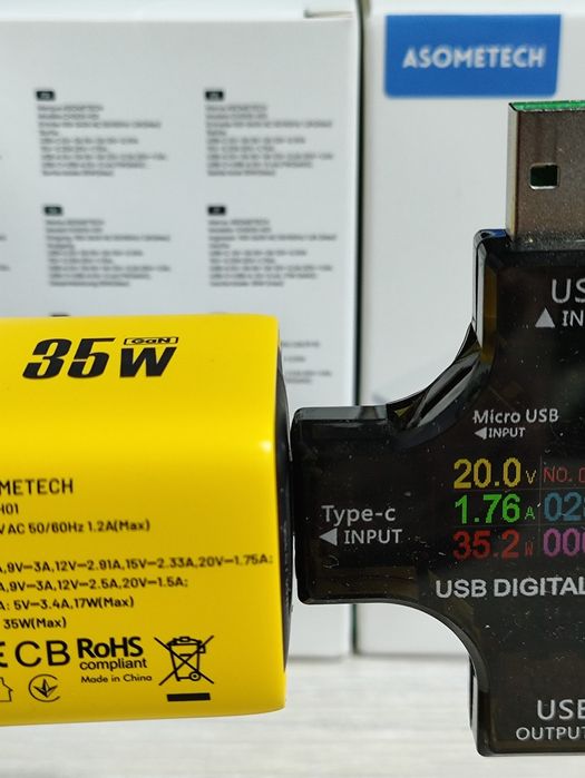 Зарядний пристрій 35W Asometech екран+кабель