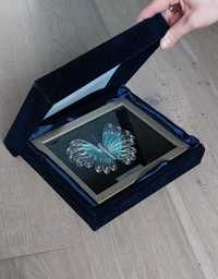 Otomanska broszka motyl duza gablocie zestaw prezentowy
