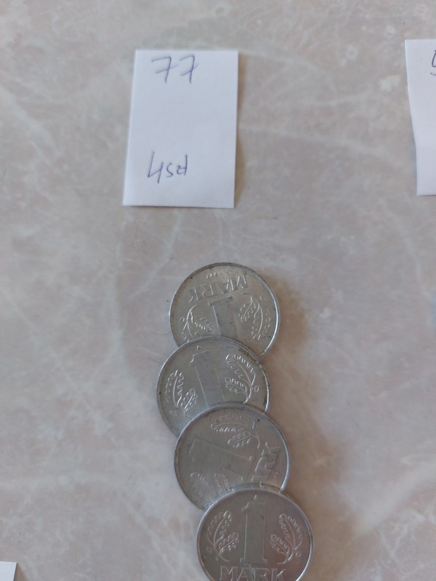 5szt Moneta monety numizmatyka 1 Mark 1977, 1956, 1963 kolekcjonerska