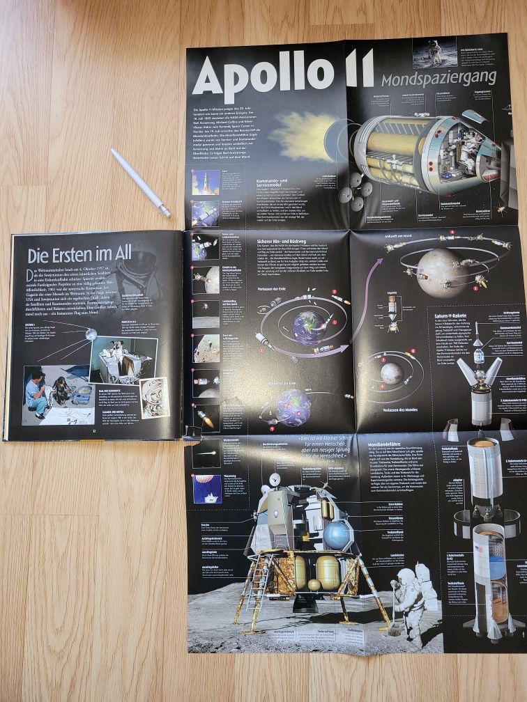 Książka o lotach w kosmos - po niemiecku