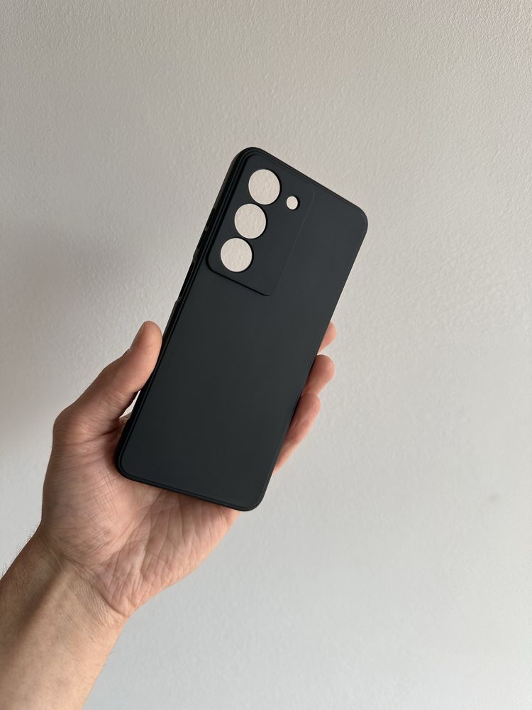 Etui Matt czarne + SZKŁO cały ekran do REALME 14X