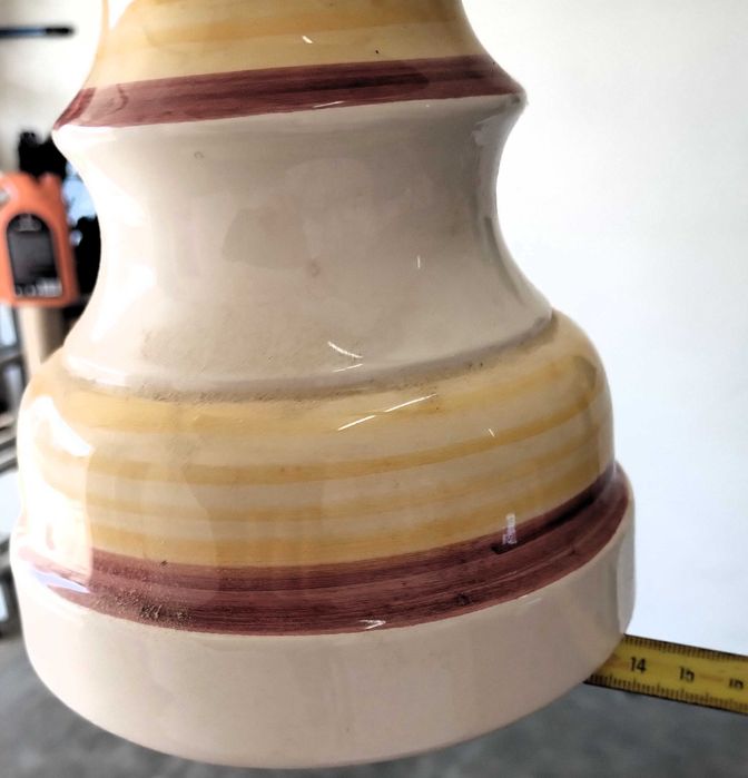 Candeeiro Antigo Cerâmica Pintado Mão