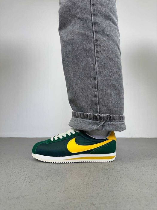 Чоловічі кросівки Nike Cortez зелений з жовтим ТОП НОВИЗНА