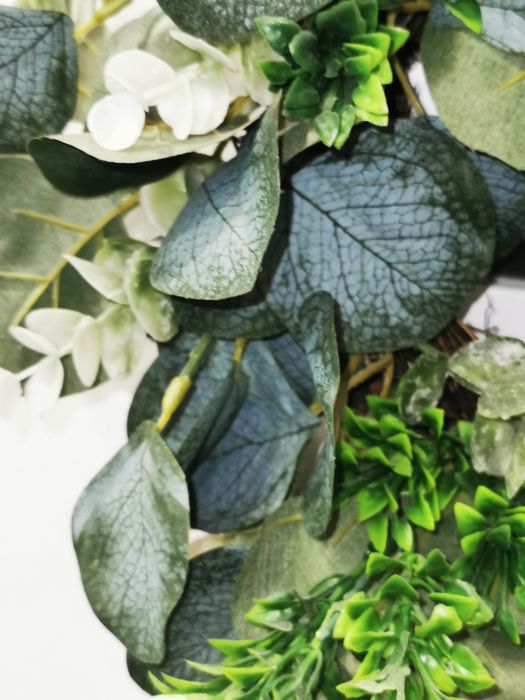 Wianek (sztuczne rośliny) - eukaliptus, bluszcz, bukszpan