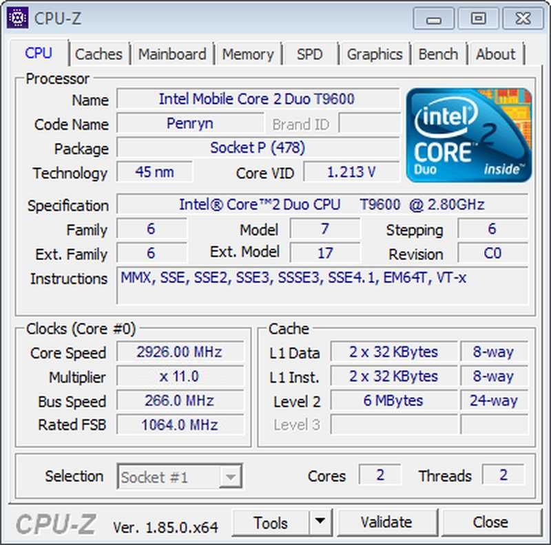 Процессор Intel Core 2 Duo T9600 (2.80 GHz) + термопаста