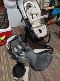 Carrinho Bébé recem nascido Duo Adventure Zy Safe Grey/Bege