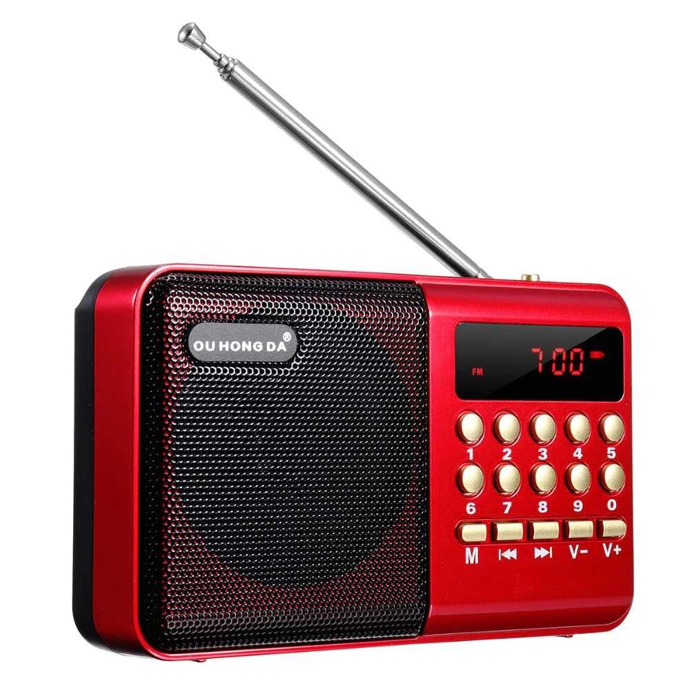 Radio NOVO FM AM leitor mp3 USB coluna portátil gravador MICROSD