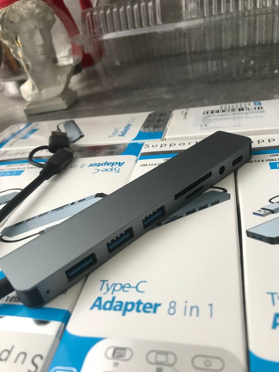 Hub 8 в 1 концентратор розгалужувач type c і usb