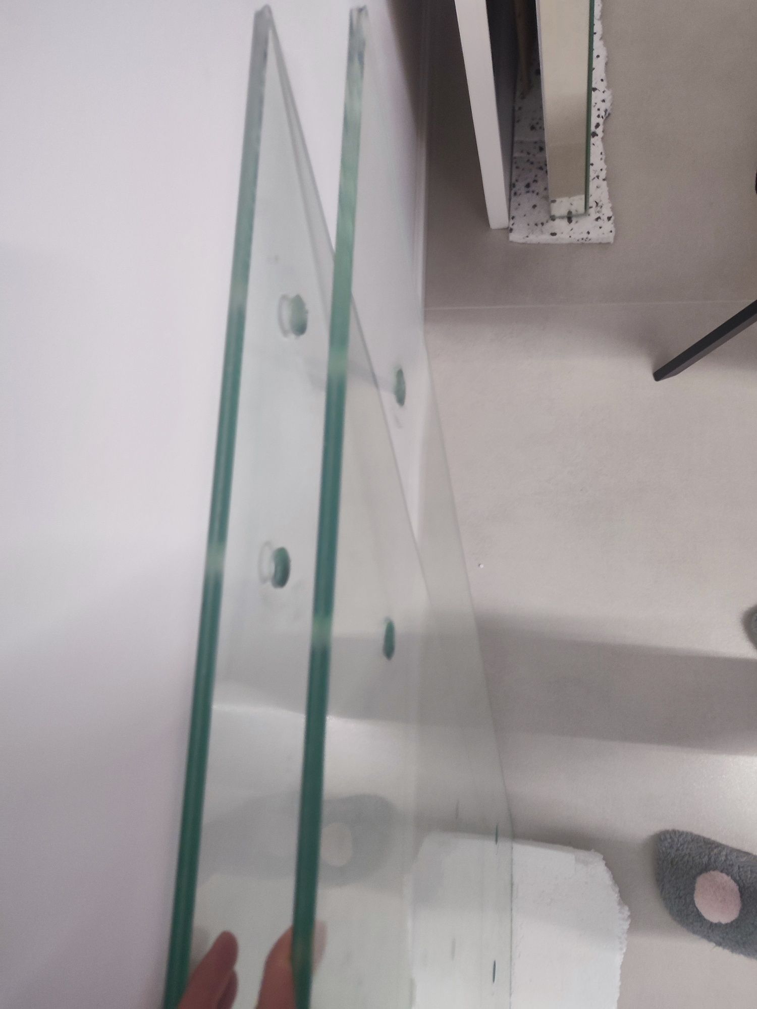 2x Szkło chartowane na balustradę klatka schodowa skos  otwory