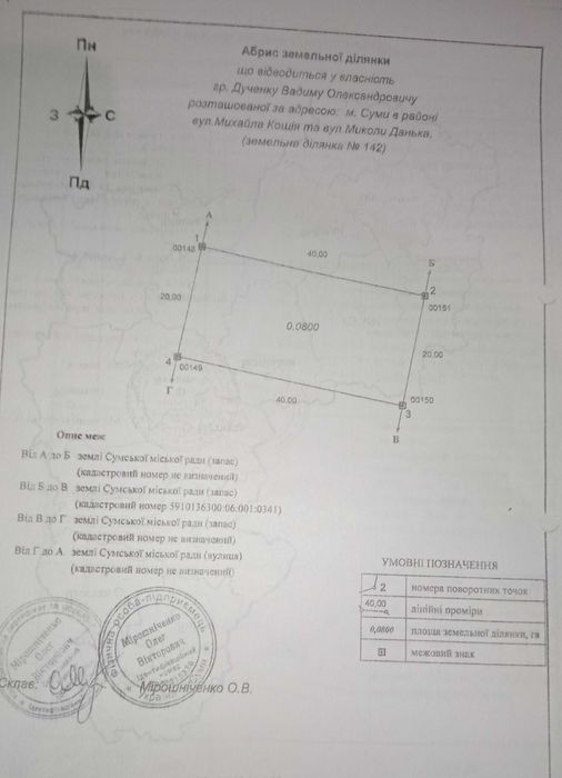Земельна ділянка під житло 8сот. вул Данька-Кощія. № 142.Обмін на авто