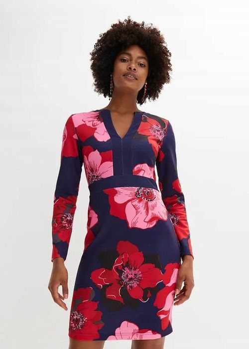 B.P.C ołówkowa sukienka w duże kwiaty 36/38.