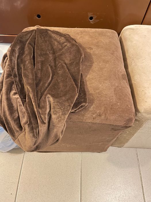 Мягкий бархатный чехол для пуфа, шоколад