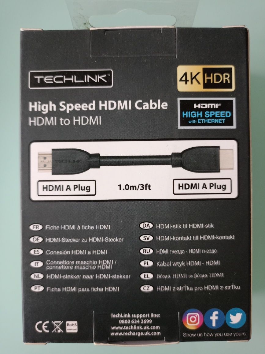 Kabel HDMI 1m Techlink