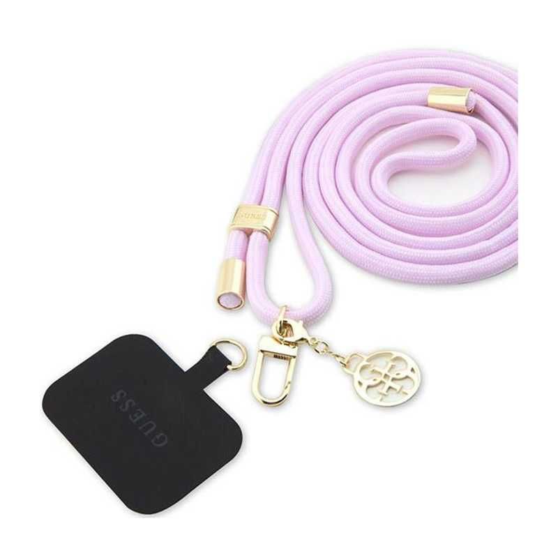 Uniwersalny pasek do telefonu (liliowy) Guess CBDY Cord Nylon 4G Meta