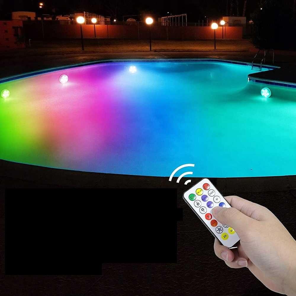 Swiatelka LED do basenu zmieniajace kolor plus pilot