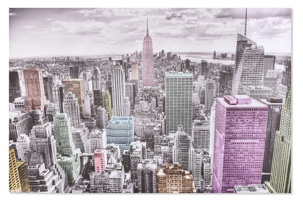 Quadro Nova Iorque Skyline Colours c/ purpurina 150x100cm By Arcoazul