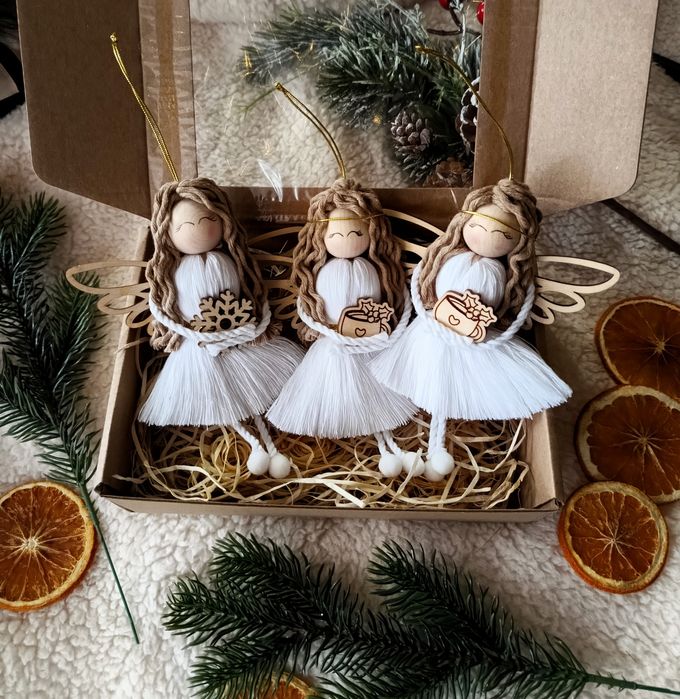 Świąteczny box , Aniołek ozdoba choinkowa zawieszka