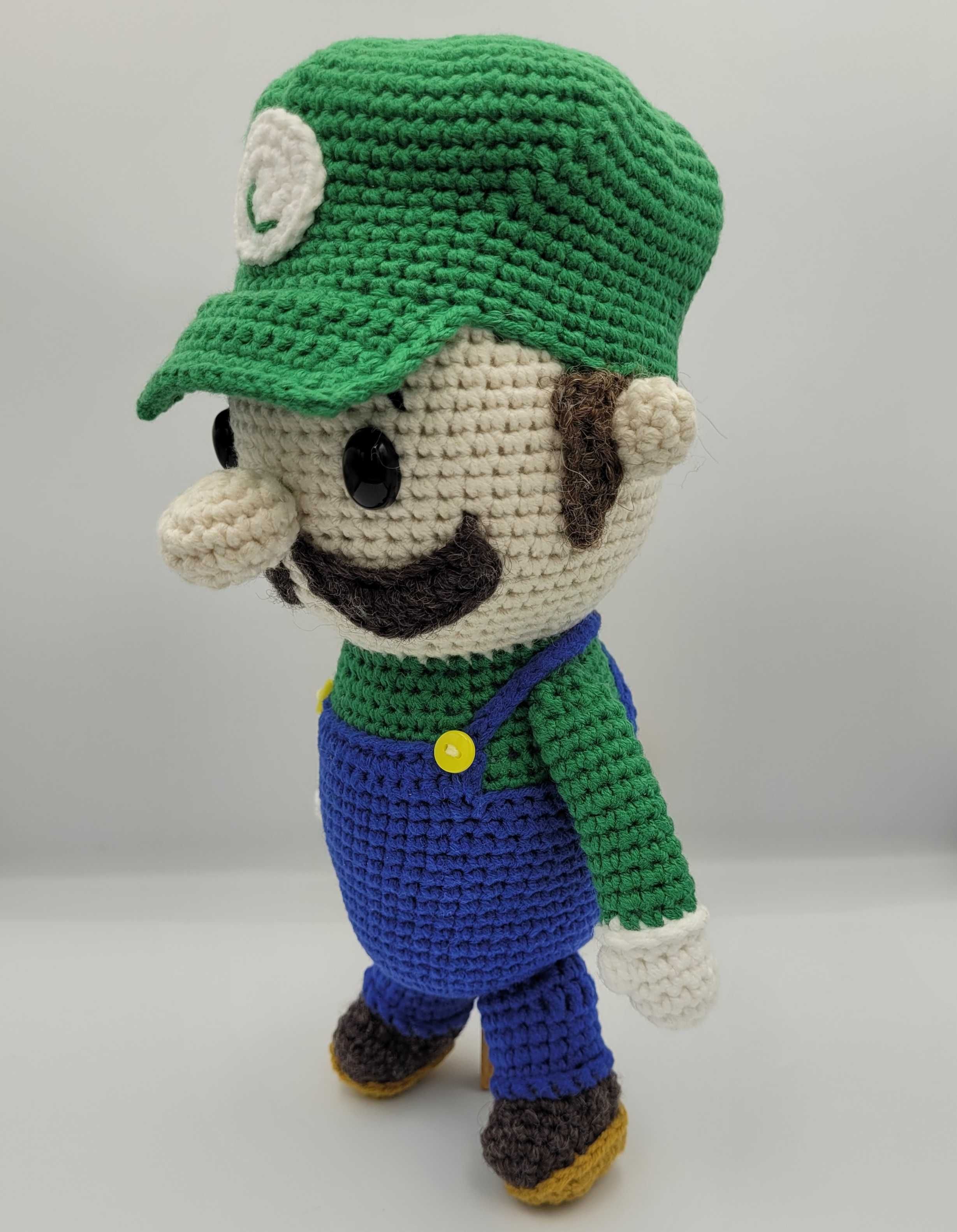 Luigi Super Mario Bros maskotka Hand MAde