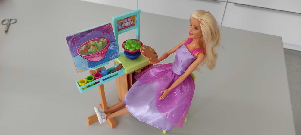 mattel lalka barbie pracownia artystyczna artystka malarka jak nowa