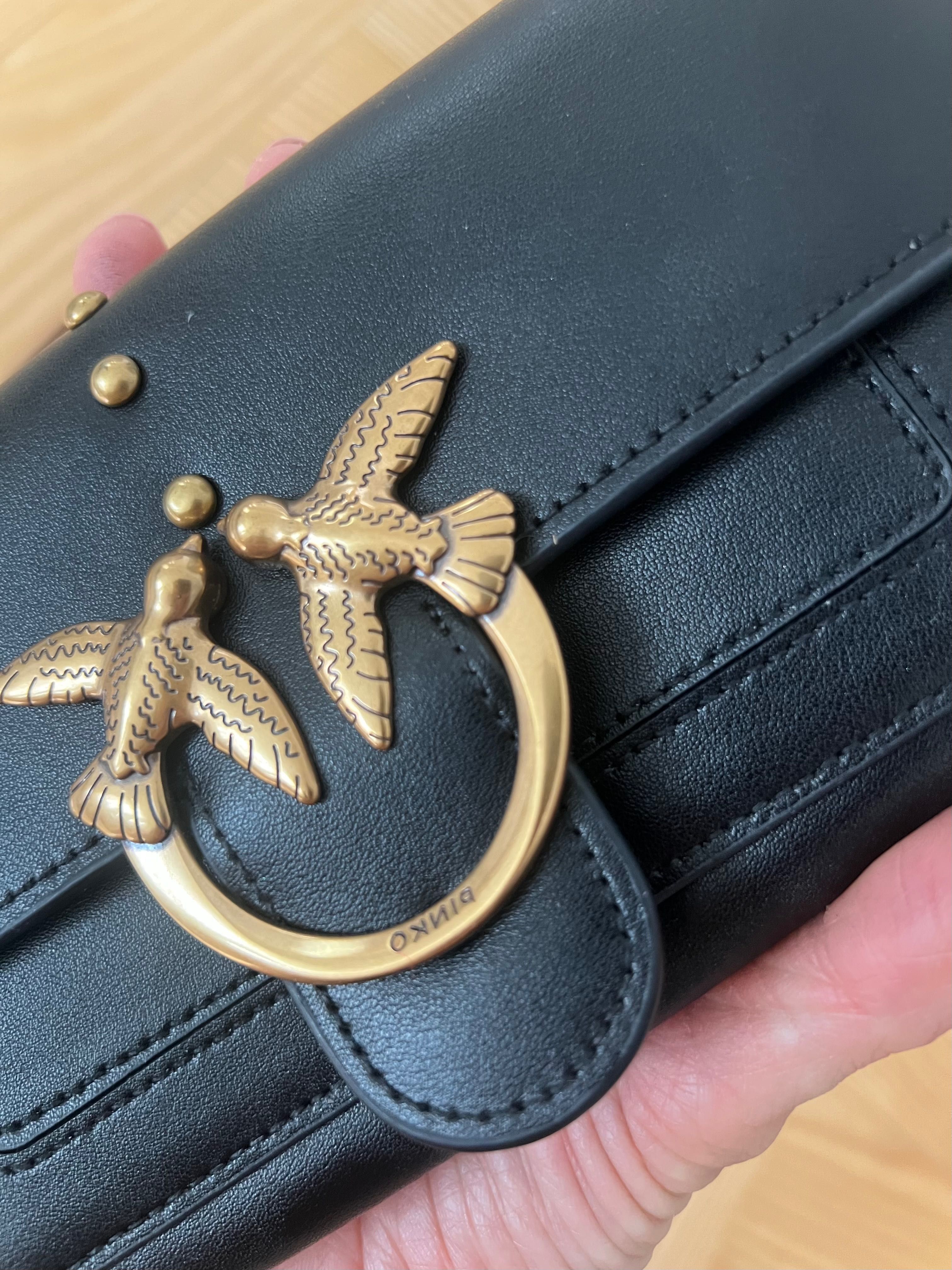 Pinko Mini Czarna Love One Wallet nowa oryginalna nieużywana