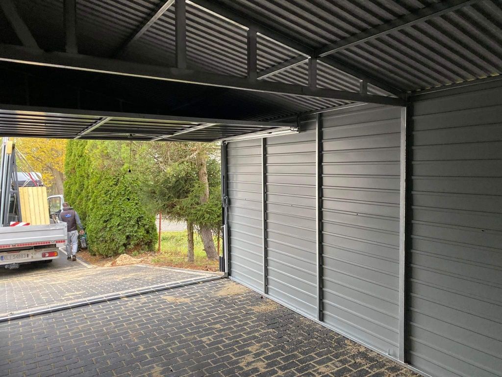 Garaż blaszany Premium konstrukcja 100%profil domek-altanka