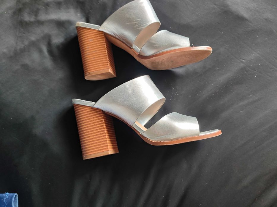 Серебристые мюли, Стелька 26,5 см