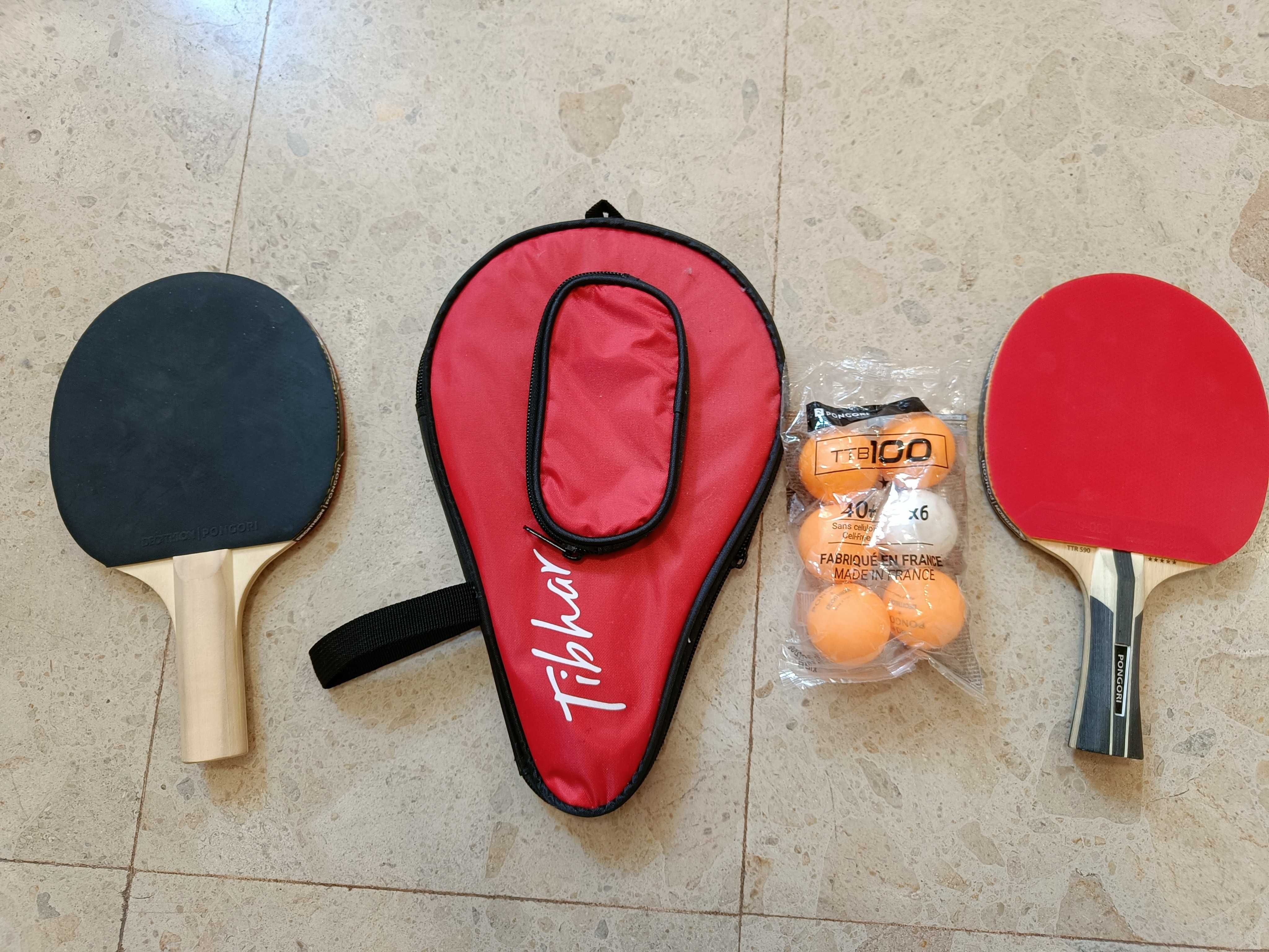 Raquetes tênis de mesa - ping pong - bolinhas - capa proteção