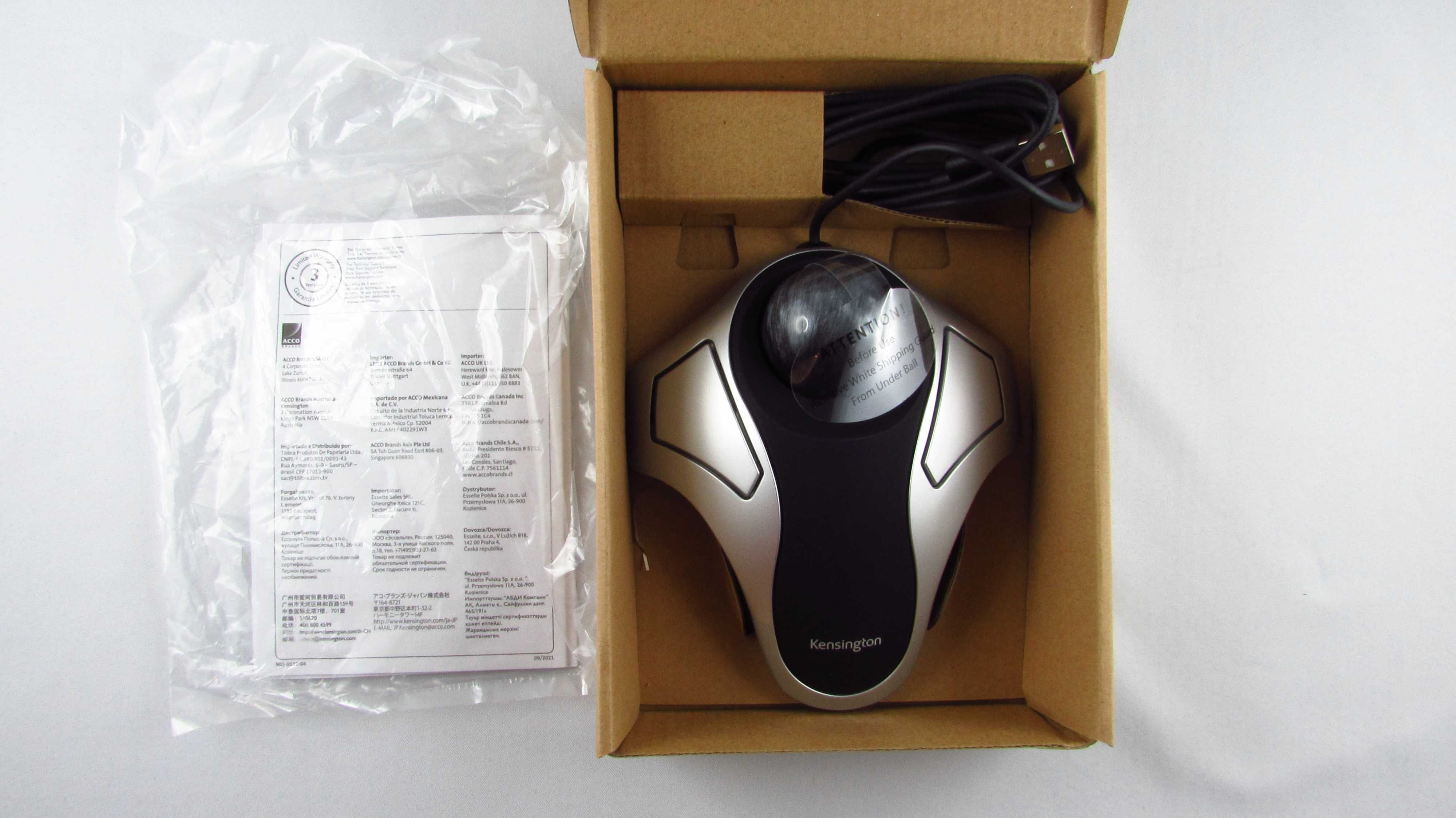 KENSINGTON -  Trackball optyczny Orbit Przewodowy Mysz kulkowa