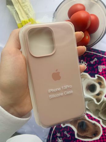 Etui case iPhone 13 Pro silikonowe nowe logo apple sand pink