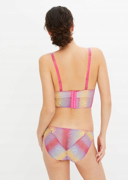 B.P.C biustonosz bralette przedłużony-top z fiszbinami kolorowy r.95B