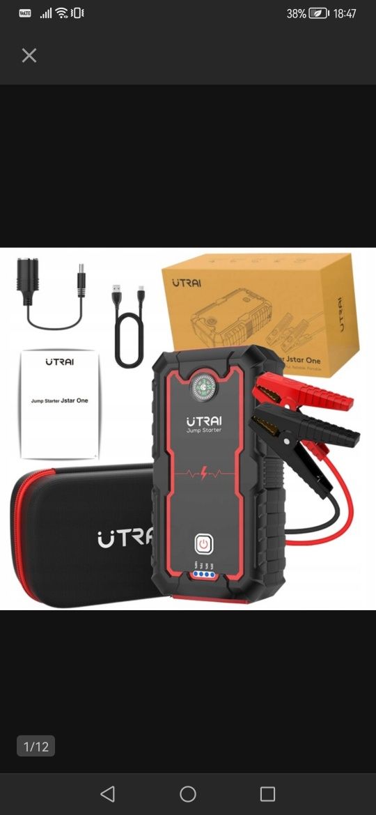 Utrai Js One 2000A jump starter,urządzenie rozruchowe,powerbank !