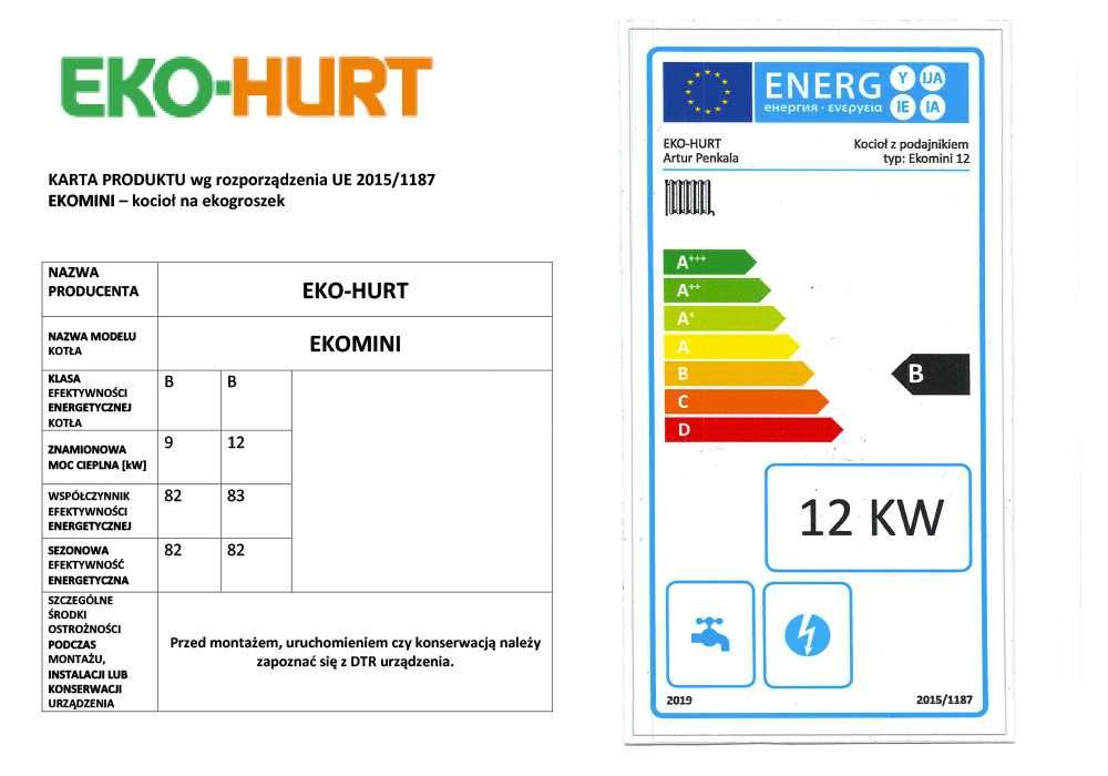 Kocioł Ekomini 5 klasy ECODESIGN o mocy 12 kW na ekogroszek Pleszew