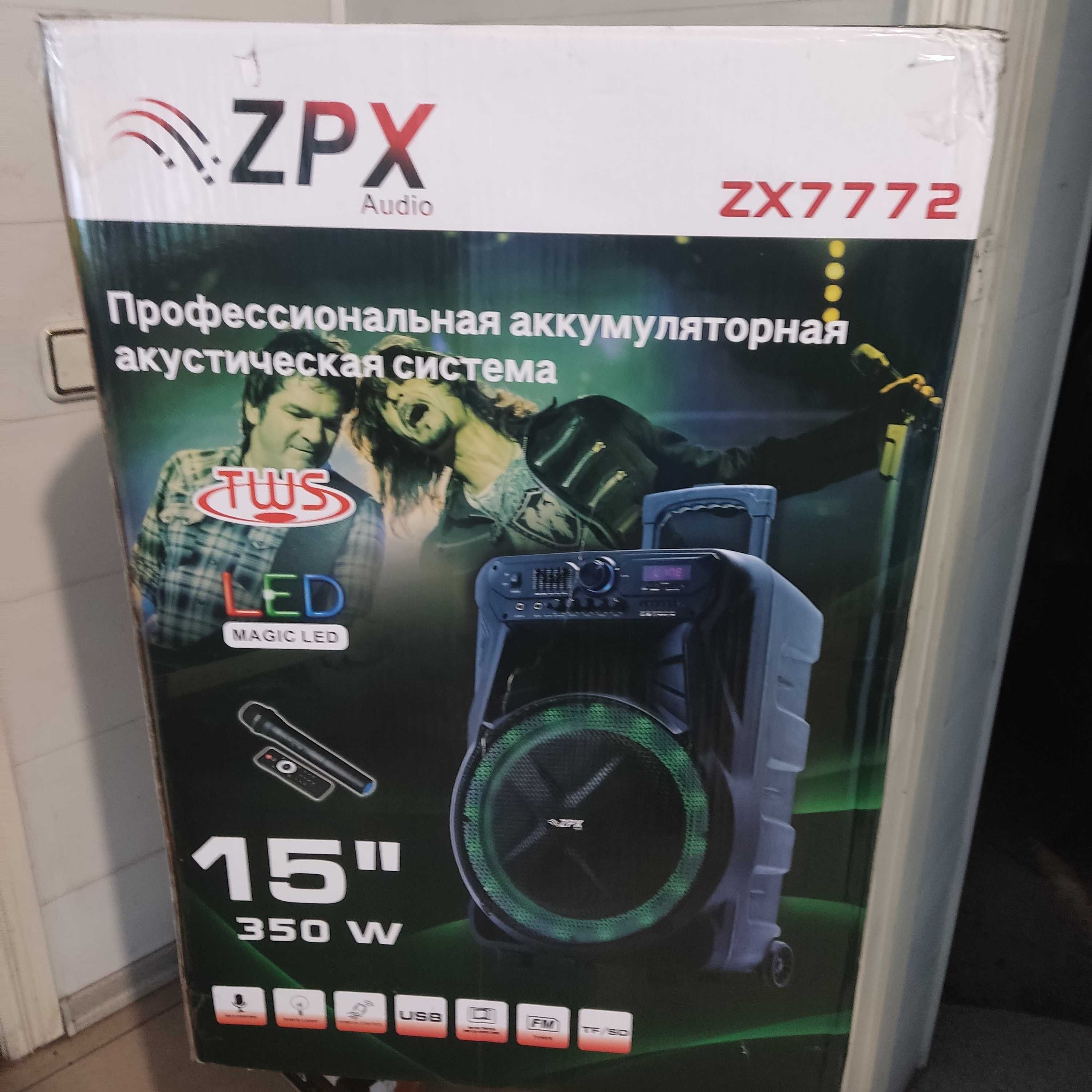Колонка Bluetooth на акумуляторі з бездротовим мікро ZPX ZX 7772 350Вт