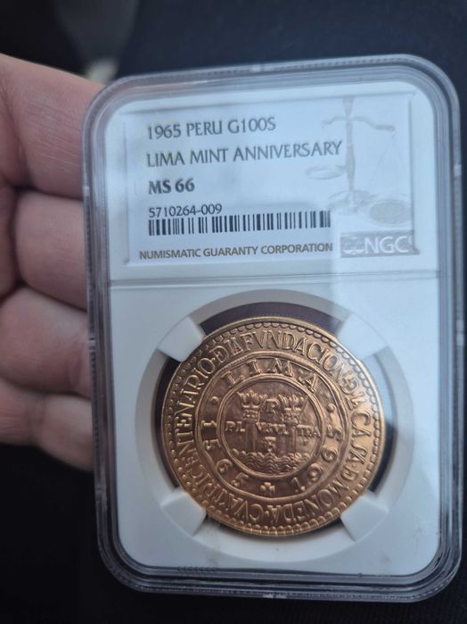Moeda ouro Peru 100 soles