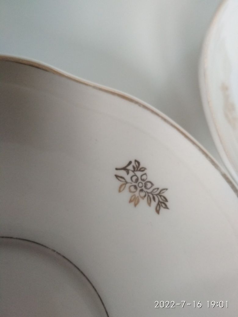 Porcelana Chodzież talerzyki pod filiżanki zestaw kawowy PRL