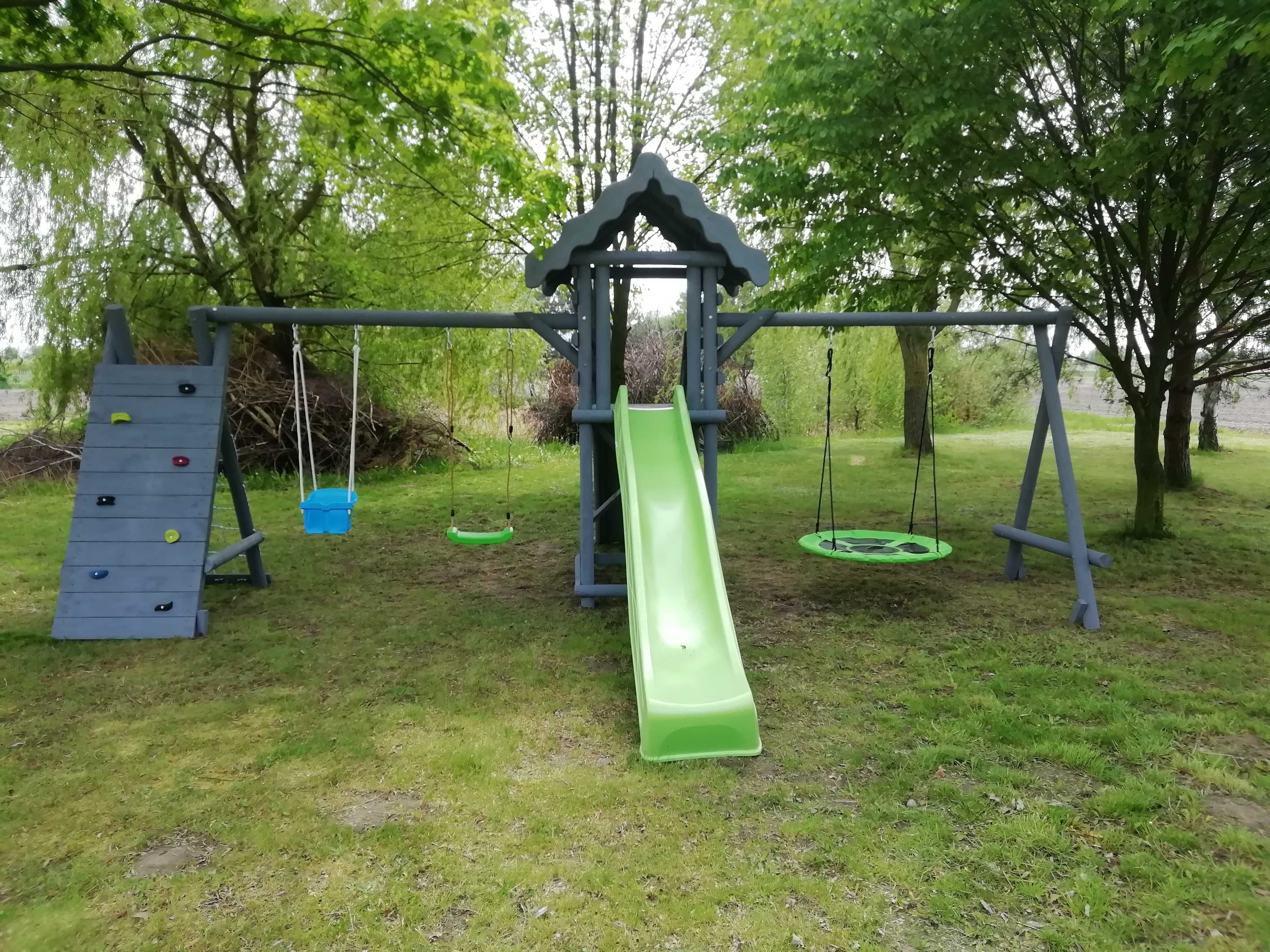 Plac zabaw ogrodowy drewniany 3 m ślizg dla dzieci