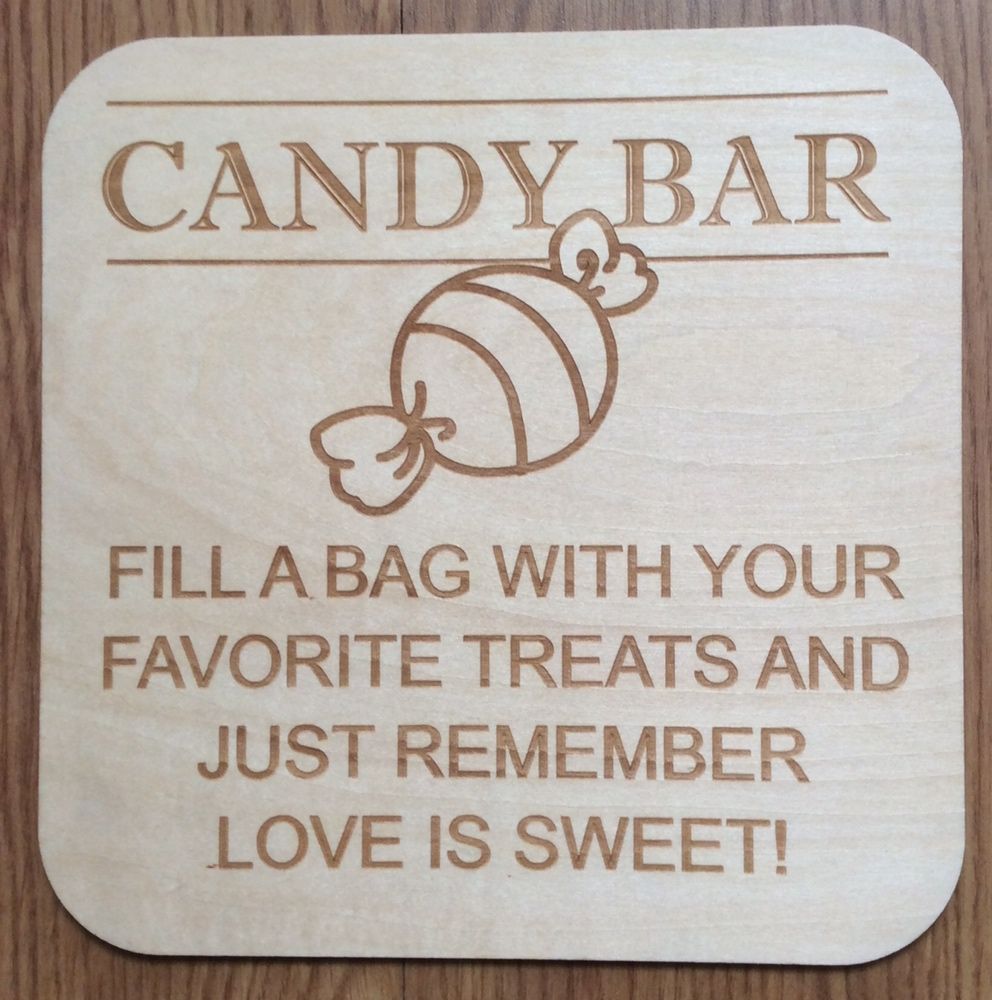 Placas madeira candy bar/photo booth