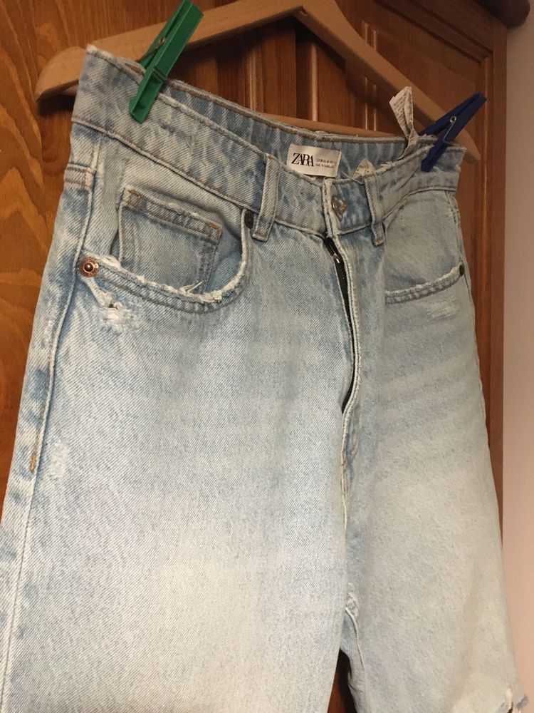 Spodnie jeansowe Zara M z wysokim stanem 38