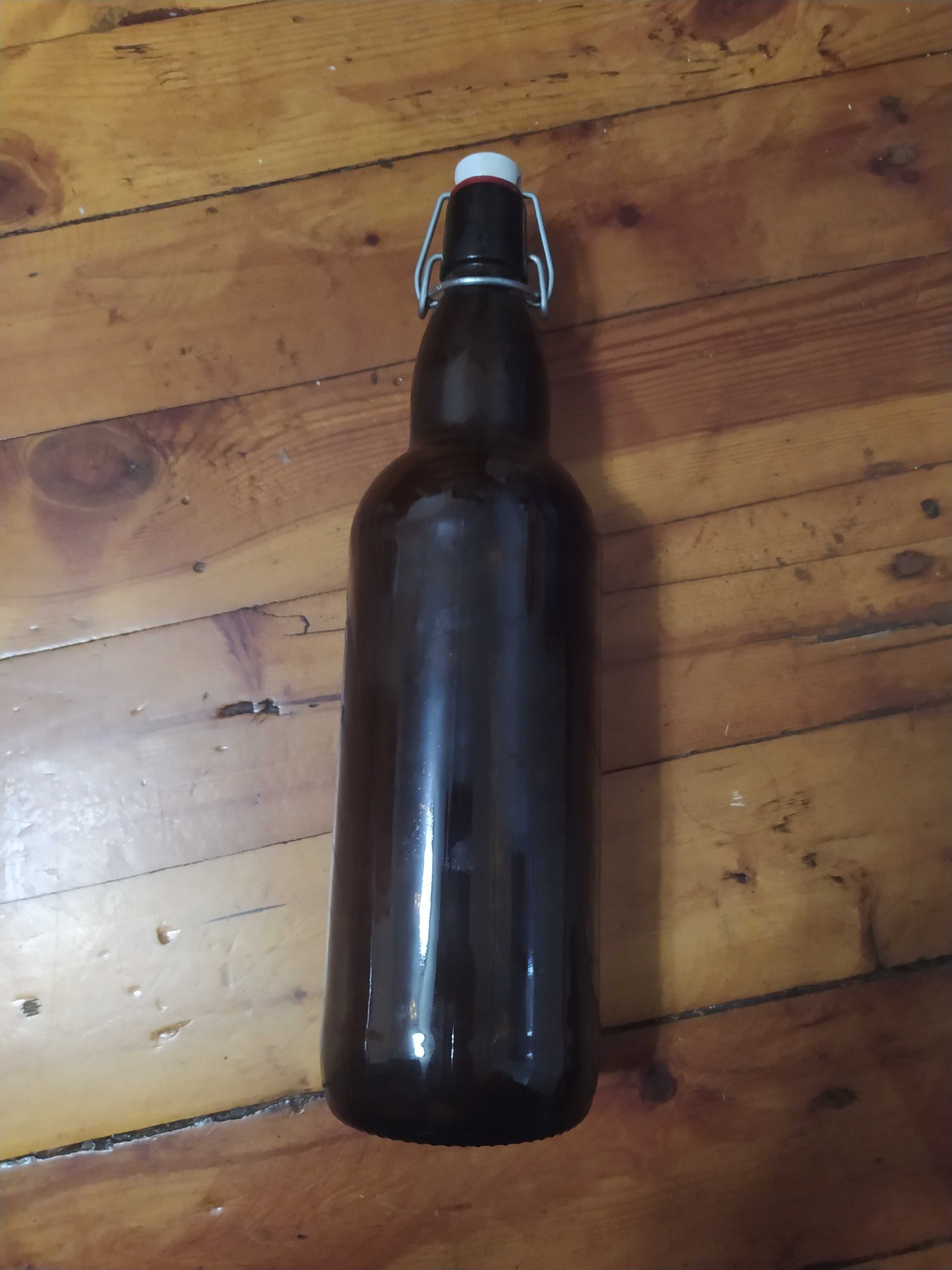 Бутылка от подсолнечного масла с керамической крышкой, 1 литр