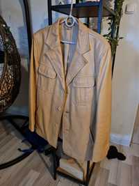 Skórzany płaszcz oversize kurtka unisex vintage 90s aesthetic