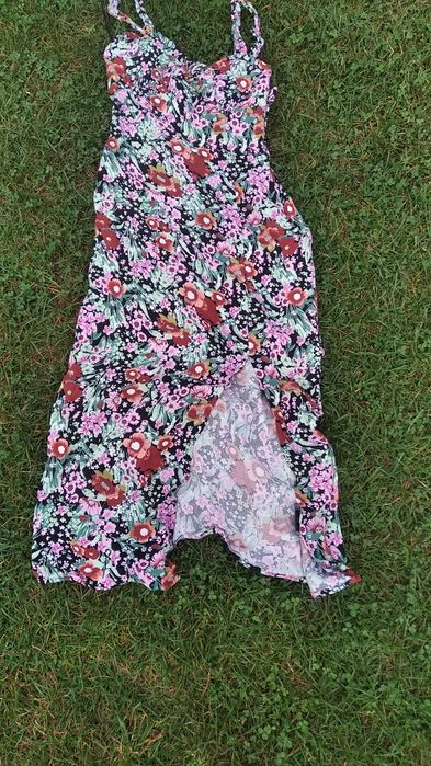 Letnia sukienka czarna w kwiaty Zebra XS